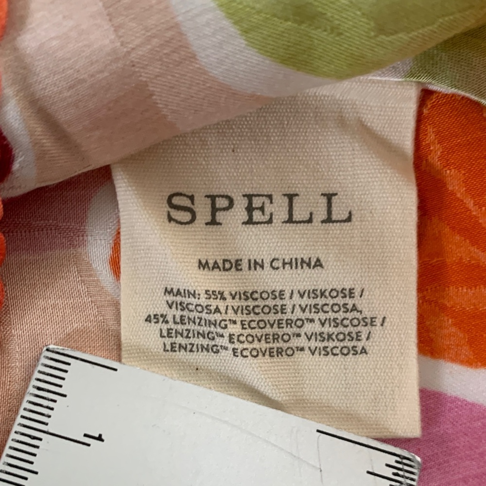 Spell | Margi Hour Bias Cami Small Paloma Floral Boho Lace Up Keyhole Top - Picture 7 of 10